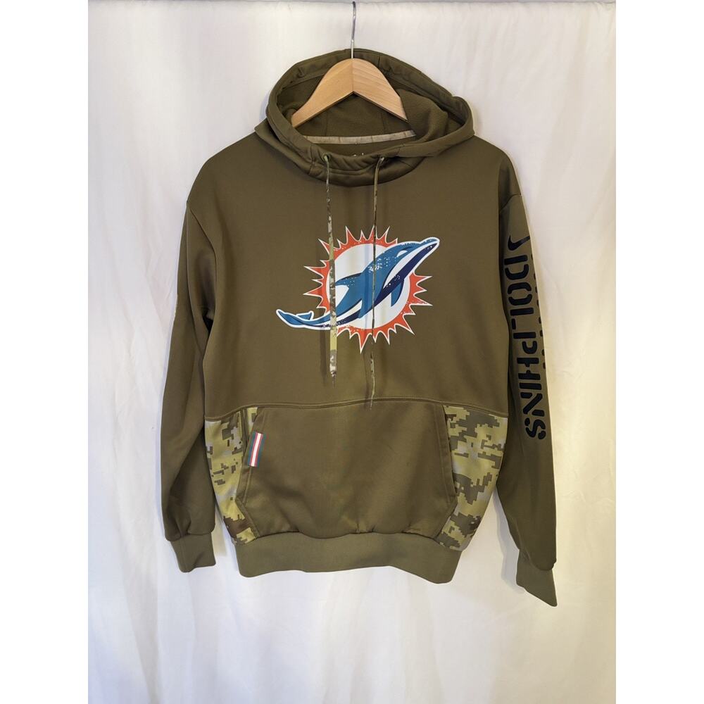 Nike Miami Dolphins 2022 STS Therma Performance Hoodie M Olive Camo | Size M |